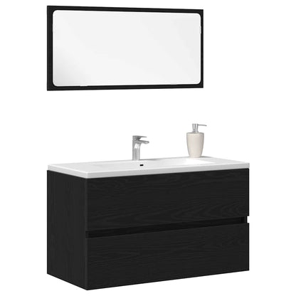 Badezimmermöbel-Set 2 pcs Schwarze Eiche 80 x 38.5 x 45 cm