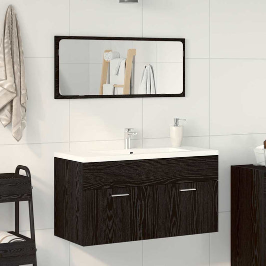 Badezimmermöbel-Set 2 pcs Schwarze Eiche 90 x 38.5 x 46 cm