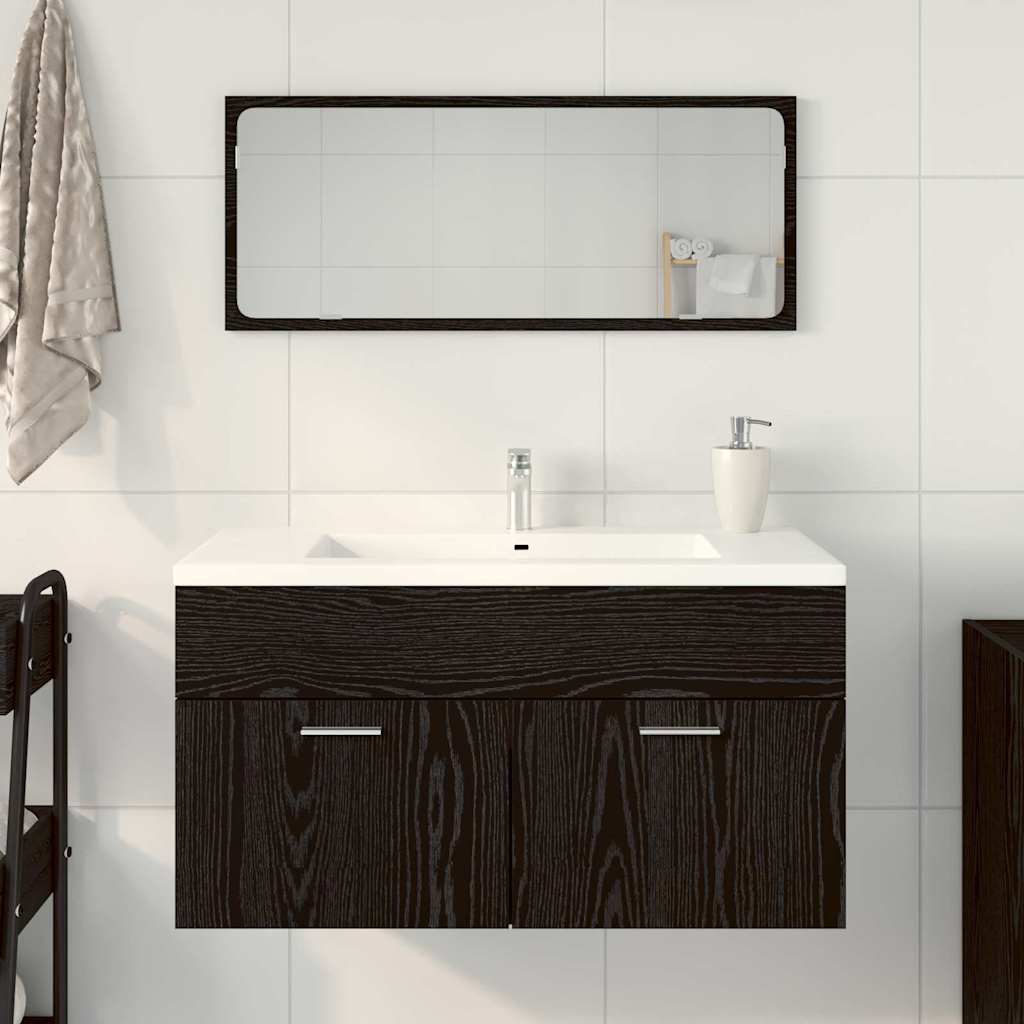 Badezimmermöbel-Set 2 pcs Schwarze Eiche 90 x 38.5 x 46 cm