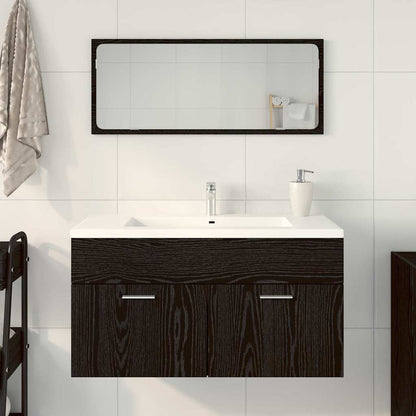 Badezimmermöbel-Set 2 pcs Schwarze Eiche 90 x 38.5 x 46 cm