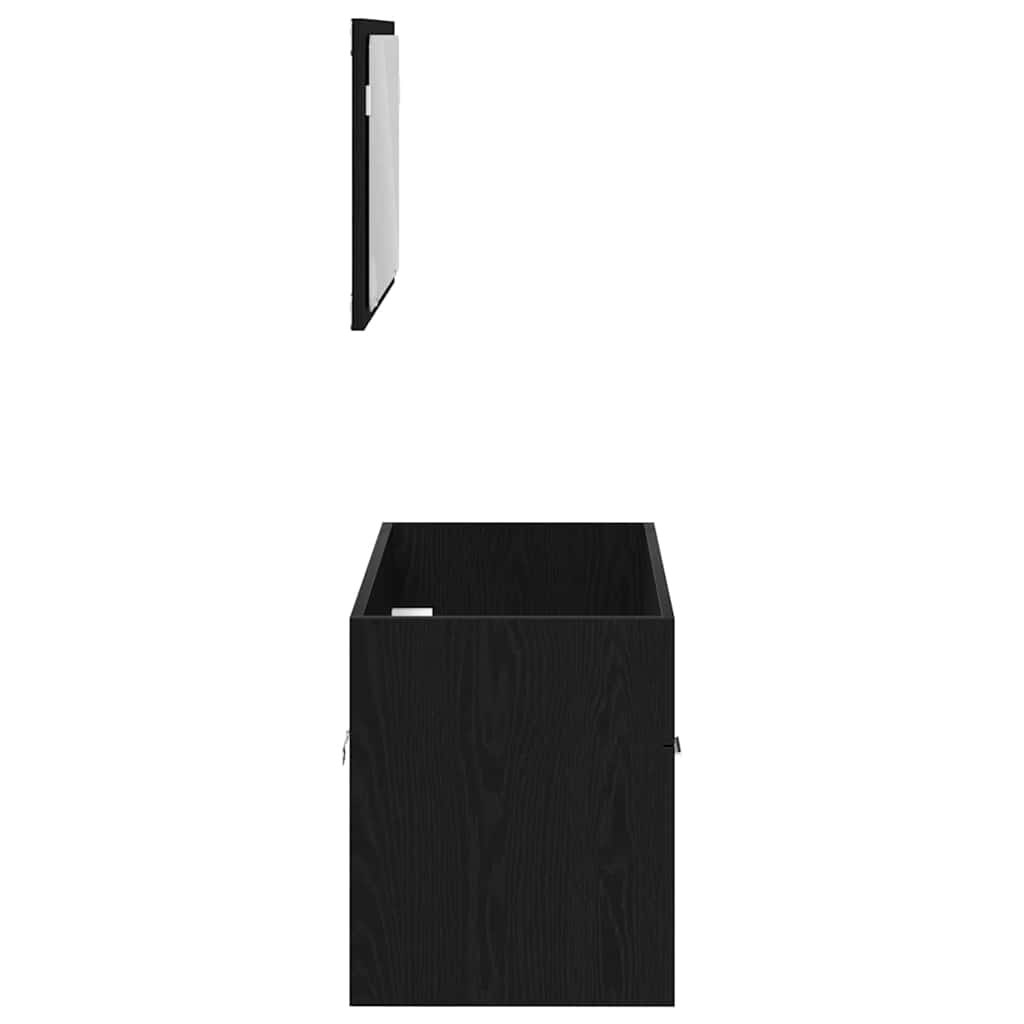 Badezimmermöbel-Set 2 pcs Schwarze Eiche 90 x 38.5 x 46 cm