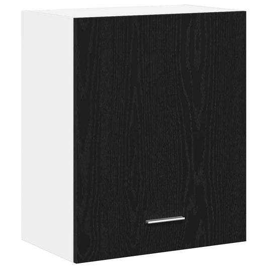 Schwarzer Eichen-Hängeschrank 50x31x60 cm aus Holzwerkstoff