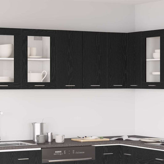 Schwarzer Eichenhängeschrank 60 x 31 x 60 cm aus Holzwerkstoff