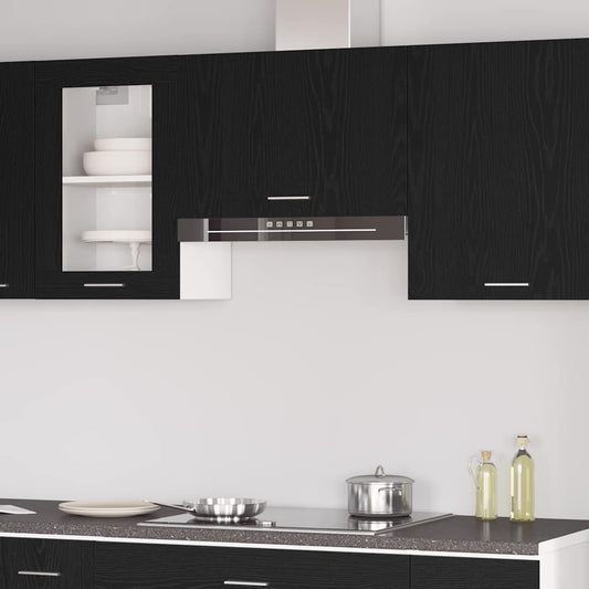 Hängeschrank Schwarz-Eiche – 60x31x60 cm, aus Holzwerkstoff.
