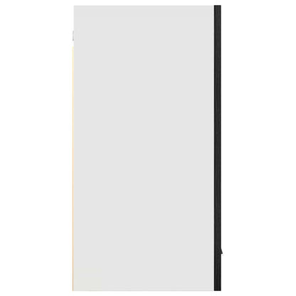 Hängender Glaskasten mit Regal Schwarze Eiche 80 x 31 x 60 cm