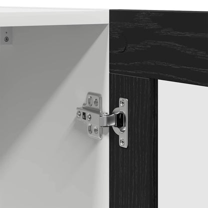 Hängender Glaskasten mit Regal Schwarze Eiche 60 x 31 x 60 cm
