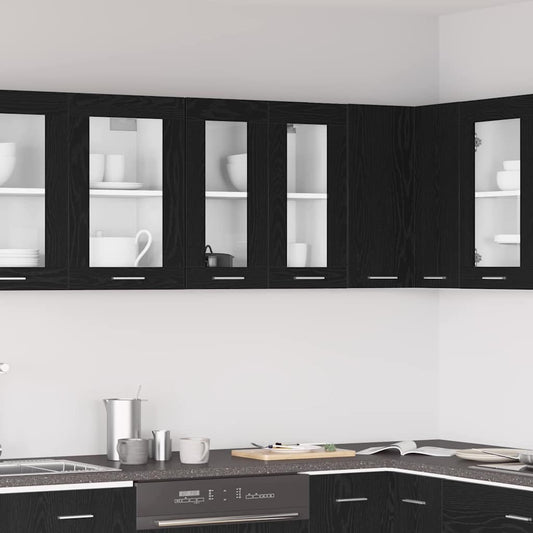 Wandregal aus schwarzem Eichenholz - 60x31x60 cm, aus Holzwerkstoff