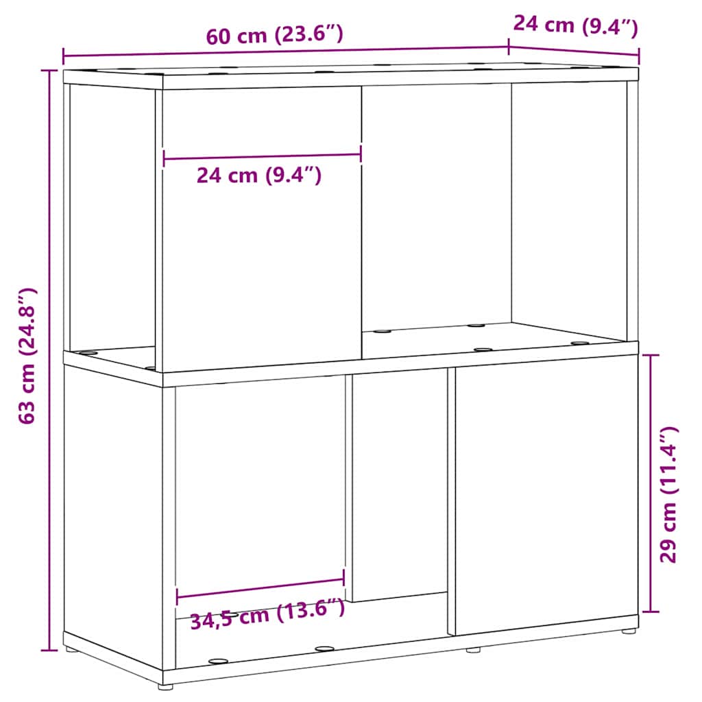 Unterhaltungszentrum Schwarz 60 x 24 x 63 cm Holzwerkstoff