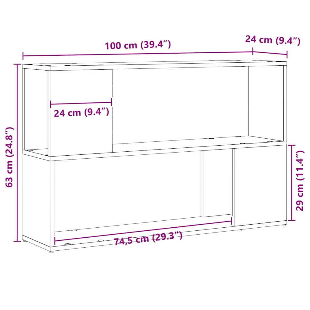 Unterhaltungszentrum Schwarz 100 x 24 x 63 cm Holzwerkstoff