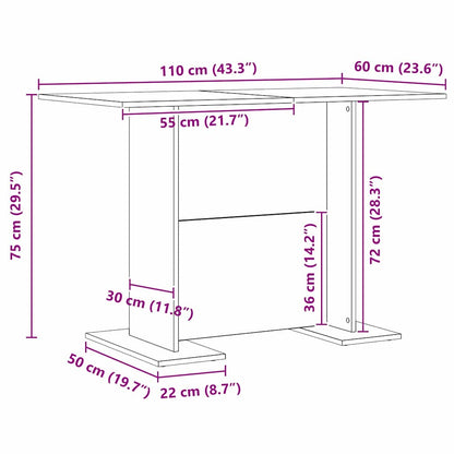 Esstisch Sonoma Eiche 110 x 60 x 75 cm Holzwerkstoff