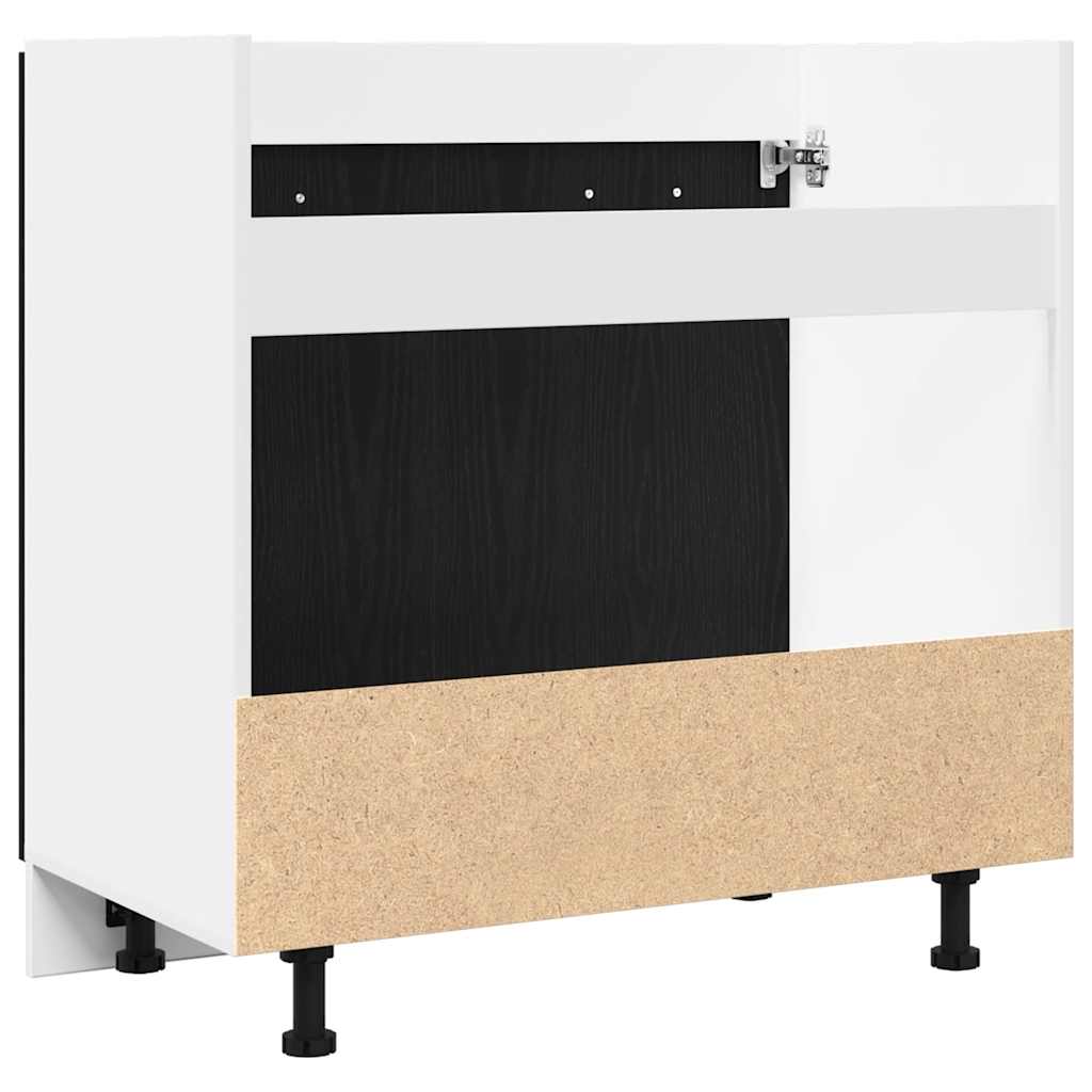 Unterschrank für Spüle Schwarz Eiche 80x46x81,5 cm Holzwerkstoff