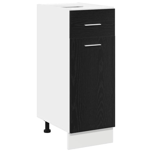 Schwarzer Eiche Schublade Unterschrank - 30x46x81,5 cm, aus Holzwerkstoff gefertigt