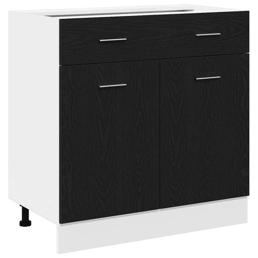 Schrank mit Schublade in Schwarz Eiche, 80 x 46 x 81,5 cm aus Holzwerkstoff