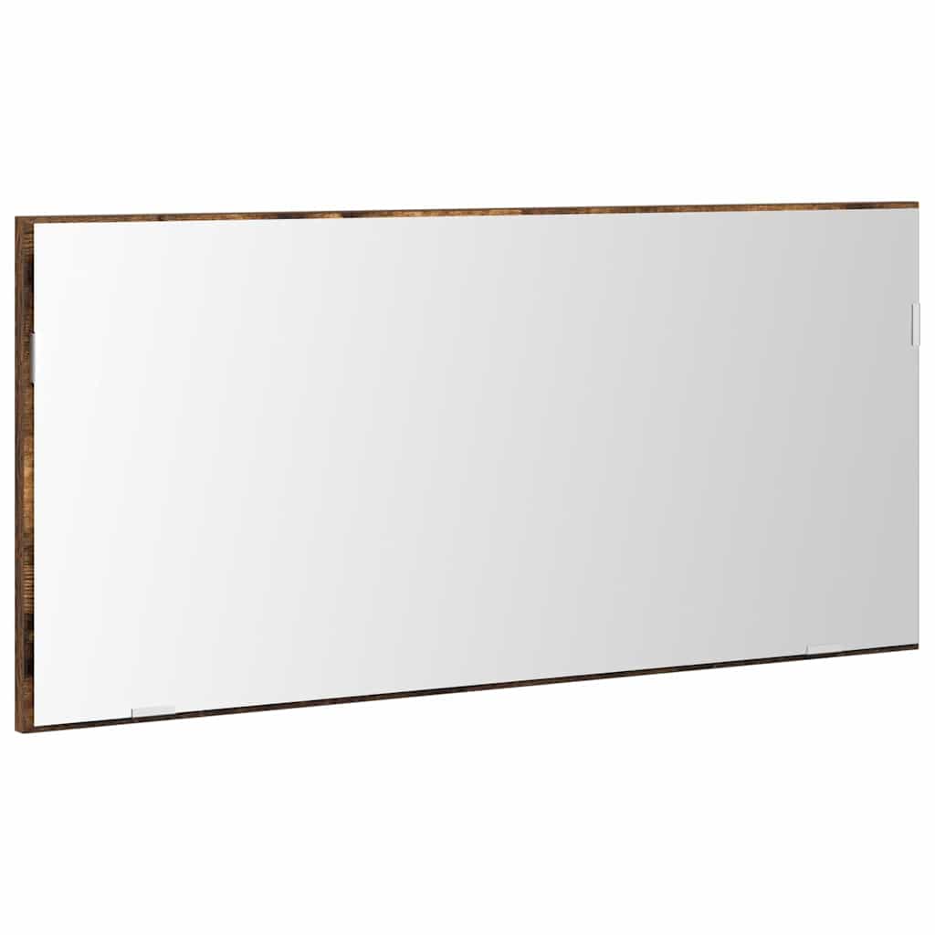 Spiegel Wandmontiert Braun 80 x 37 cm Glas und engineered Holz