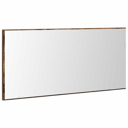Spiegel Wandmontiert Braun 80 x 37 cm Glas und engineered Holz