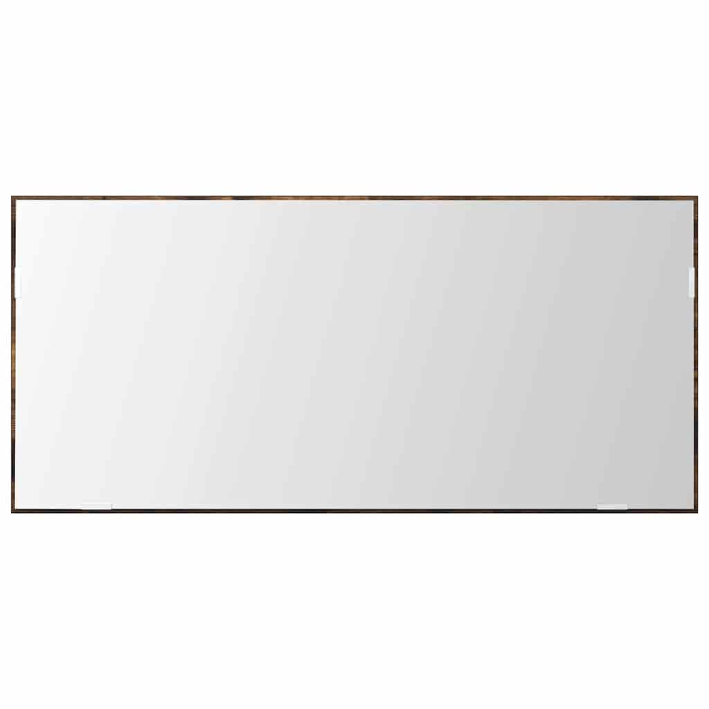 Spiegel Wandmontiert Braun 80 x 37 cm Glas und engineered Holz
