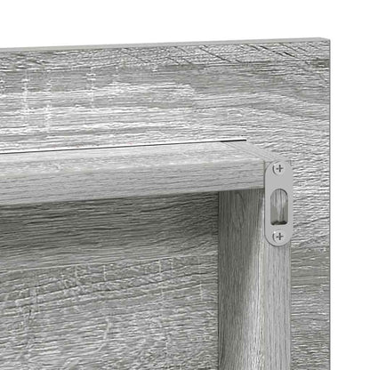 Spiegel Hellgrau Sonoma 80 x 37 cm Glas und engineered Holz