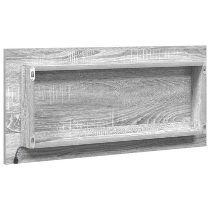 Spiegel Hellgrau Sonoma 80 x 37 cm Glas und engineered Holz