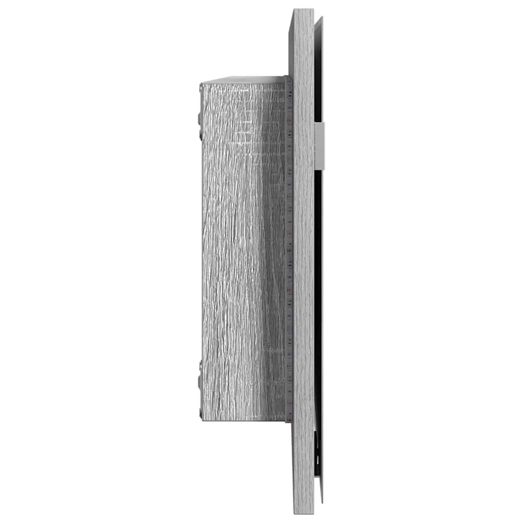 Spiegel Hellgrau Sonoma 80 x 37 cm Glas und engineered Holz