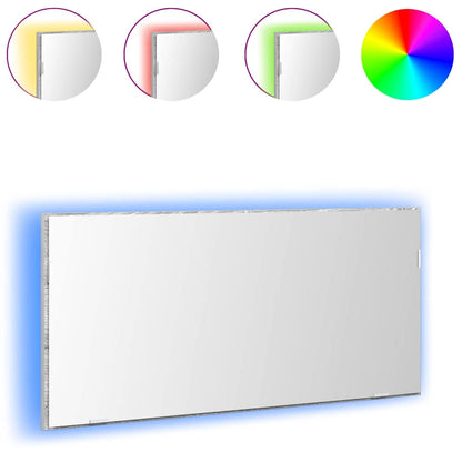 Spiegel Hellgrau Sonoma 80 x 37 cm Glas und engineered Holz