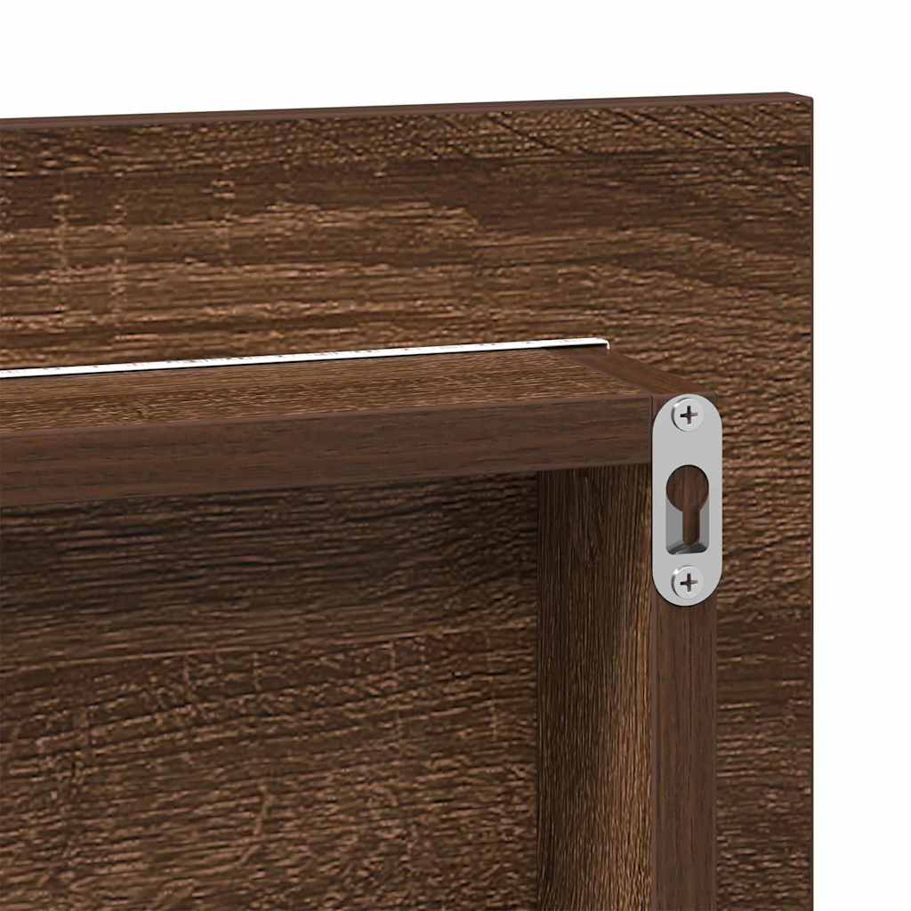 Badezimmer Spiegel Braune Eiche 80 x 8,5 x 37 cm Holzwerkstoff