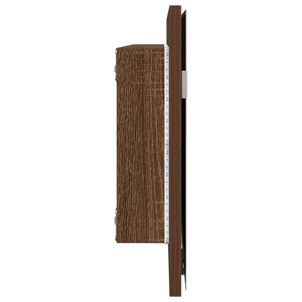 Badezimmer Spiegel Braune Eiche 80 x 8,5 x 37 cm Holzwerkstoff