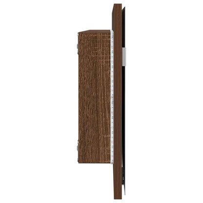 Badezimmer Spiegel Braune Eiche 80 x 8,5 x 37 cm Holzwerkstoff