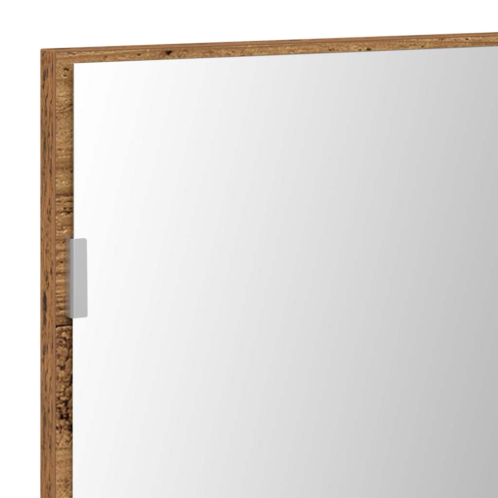 Spiegel mit Spiegel Altholz 80 x 37 cm Glas und engineered Holz