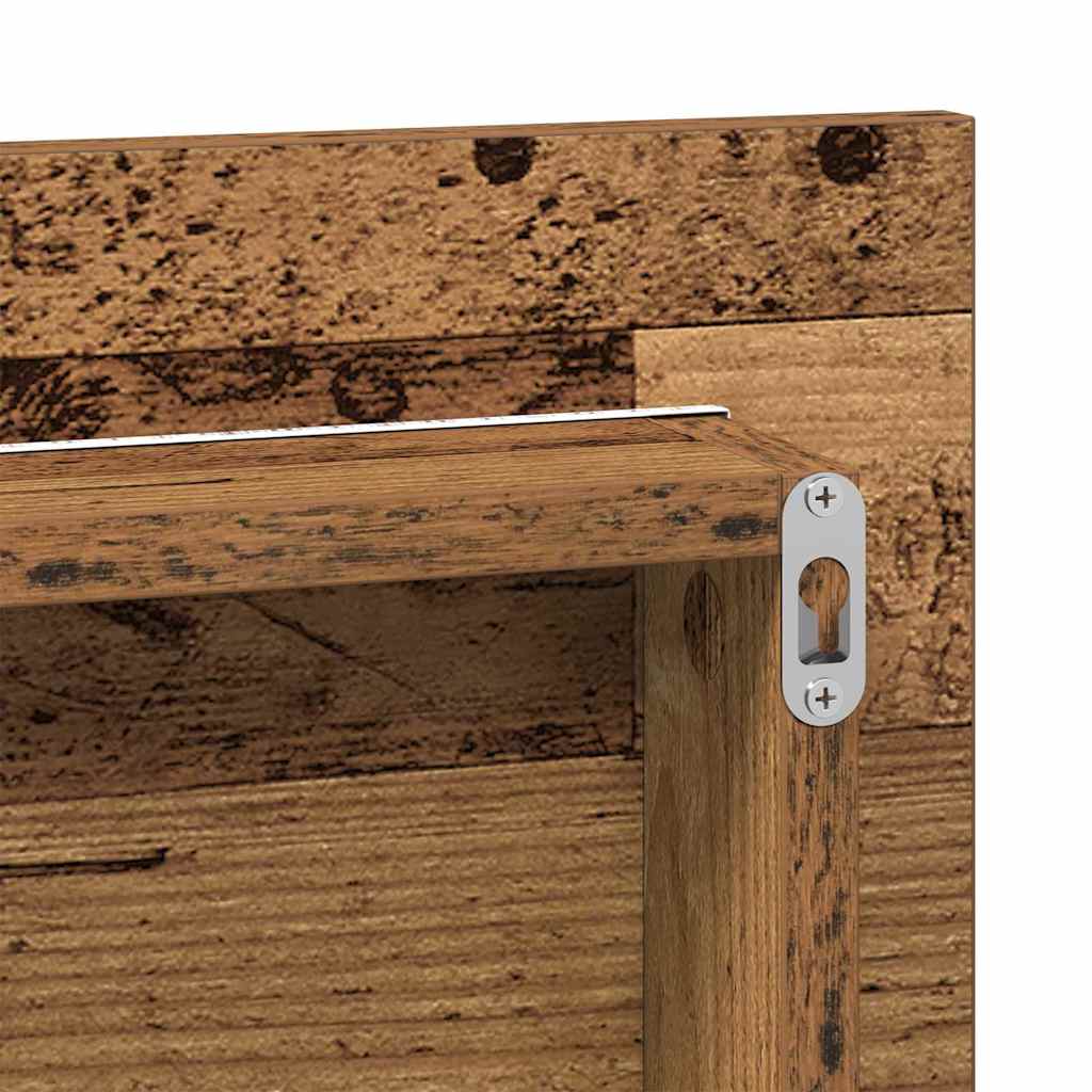 Spiegel mit Spiegel Altholz 80 x 37 cm Glas und engineered Holz