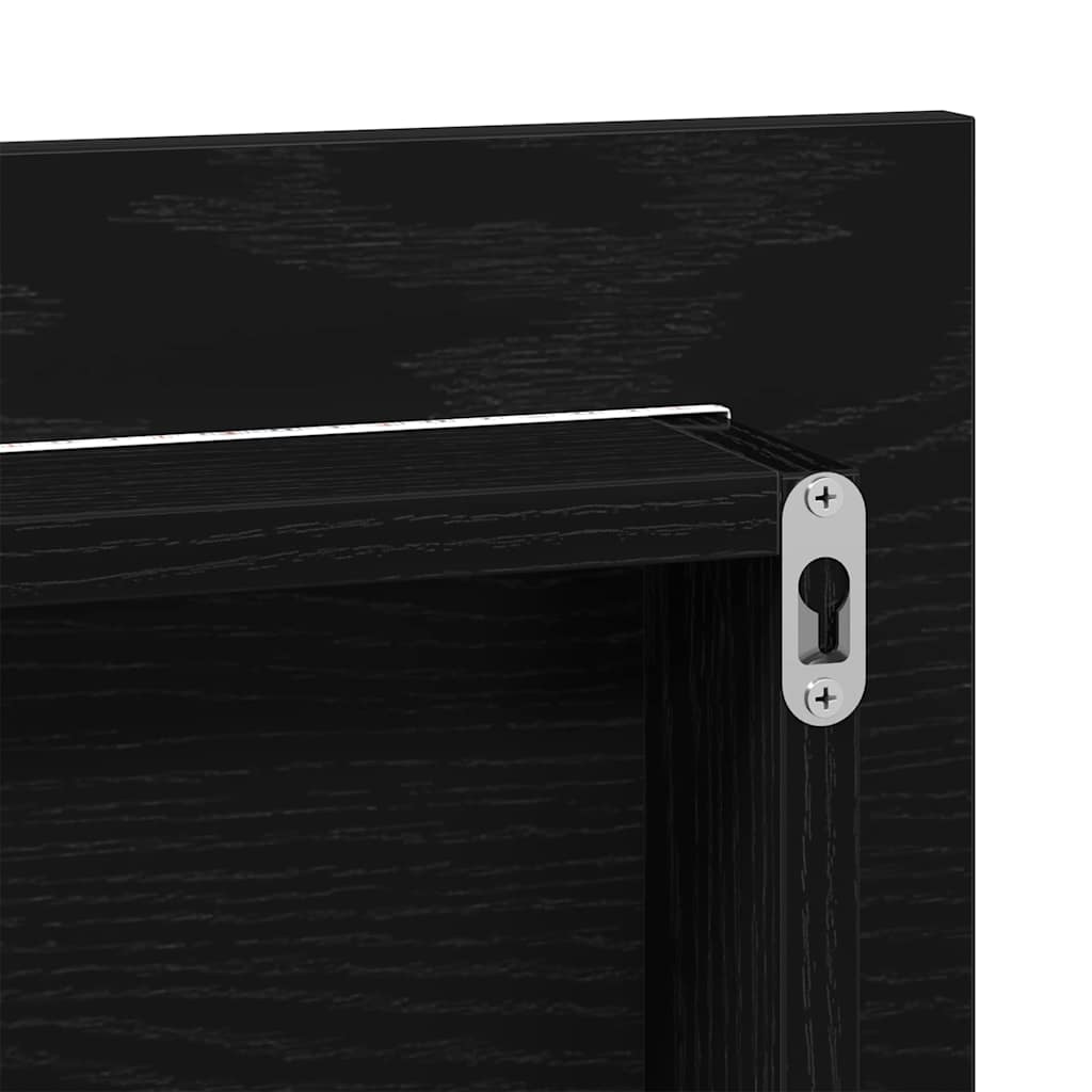 Badezimmer Spiegel Wandmontiert Schwarze Eiche 80 x 8,5 x 37 cm