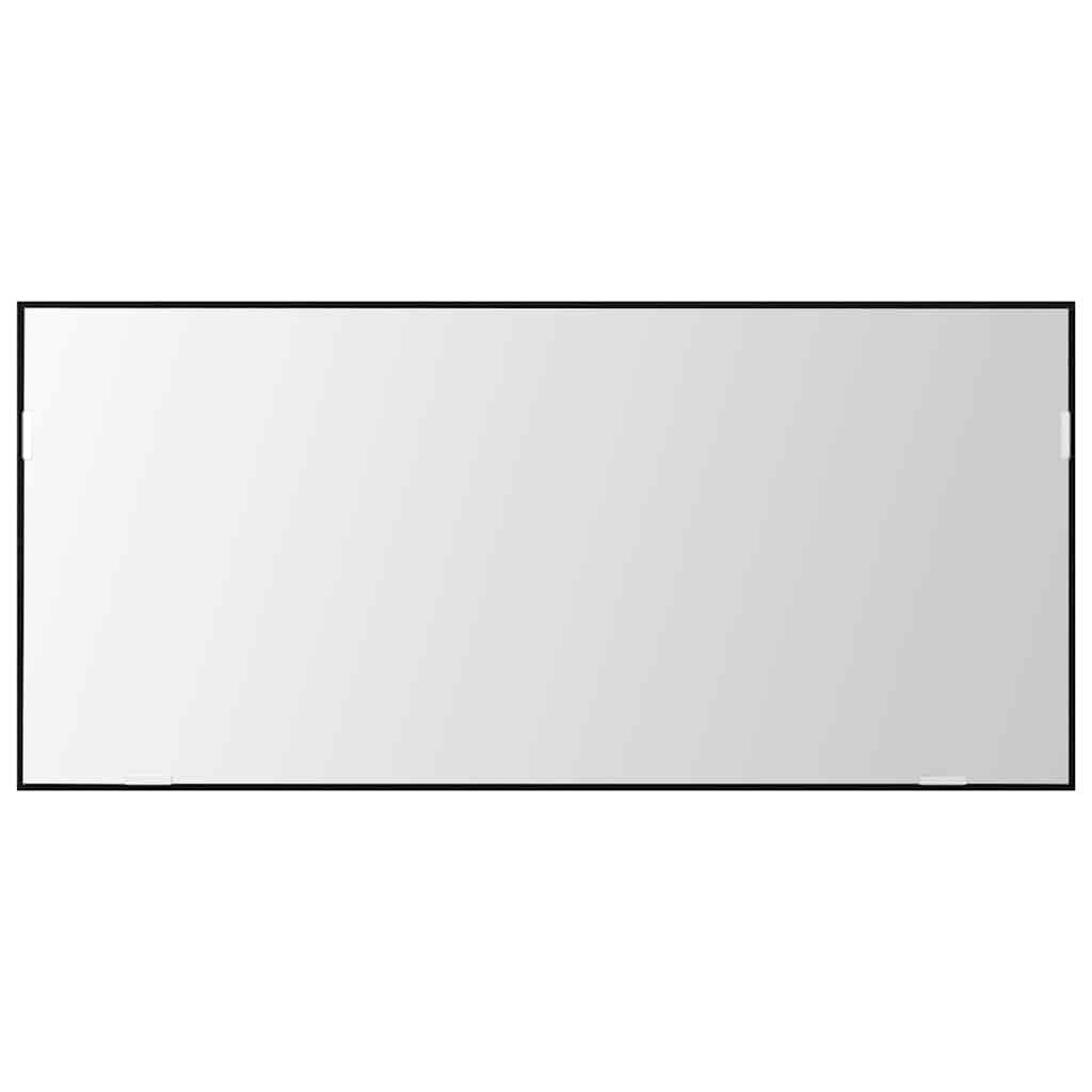 Spiegel mit LED-Lichtleisten Schwarz Eichen-Optik 80 x 37 cm