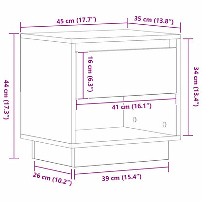 Nachttisch Eiche handwerklich 45 x 34 x 44 cm Holzwerkstoff