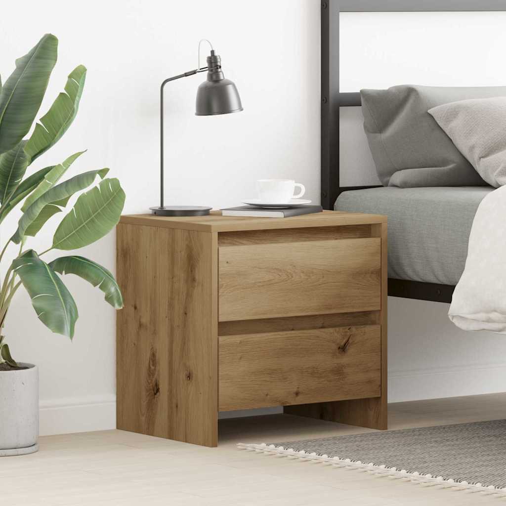 Nachttisch Eiche handwerklich 45 x 34 x 44.5 cm Holzwerkstoff