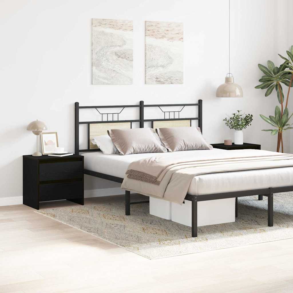 Nachttisch 2 pcs Schwarze Eiche 45 x 34 x 44.5 cm Holzwerkstoff