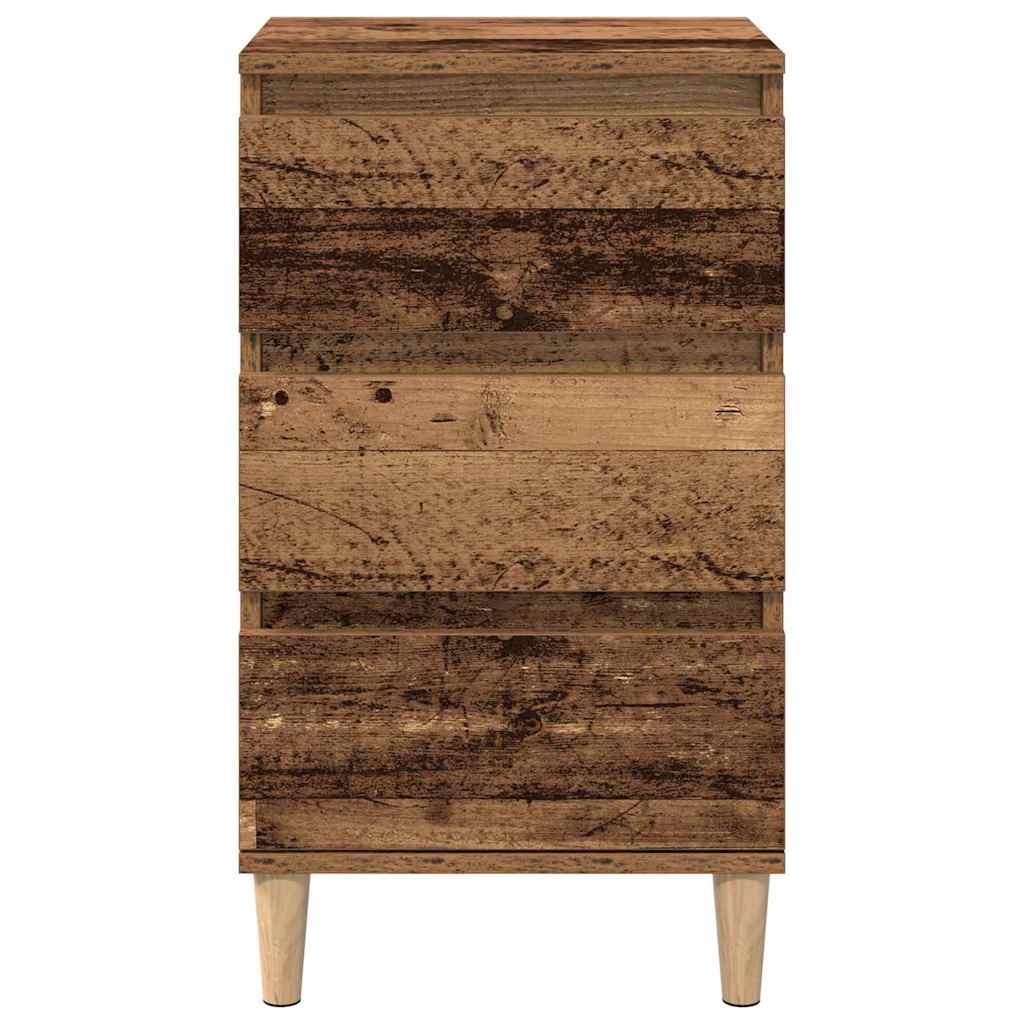 Nachttisch mit Schubladen Altholz 40 x 35 x 70 cm Holzwerkstoff