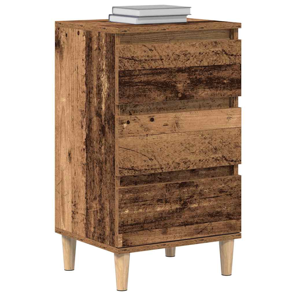 Nachttisch mit Schubladen Altholz 40 x 35 x 70 cm Holzwerkstoff