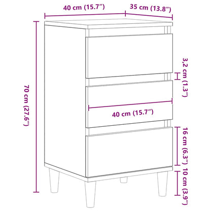 Nachttisch Eiche handwerklich 40 x 35 x 70 cm Holzwerkstoff