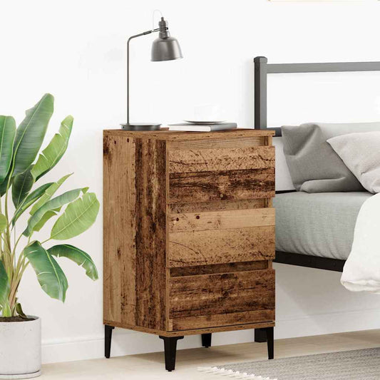 Nachttisch mit Schubladen Altholz 40 x 35 x 70 cm Holzwerkstoff