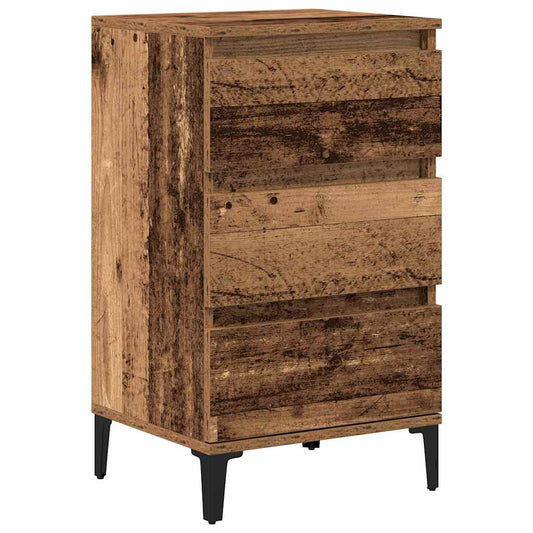 Nachttisch mit Schubladen Altholz 40 x 35 x 70 cm Holzwerkstoff