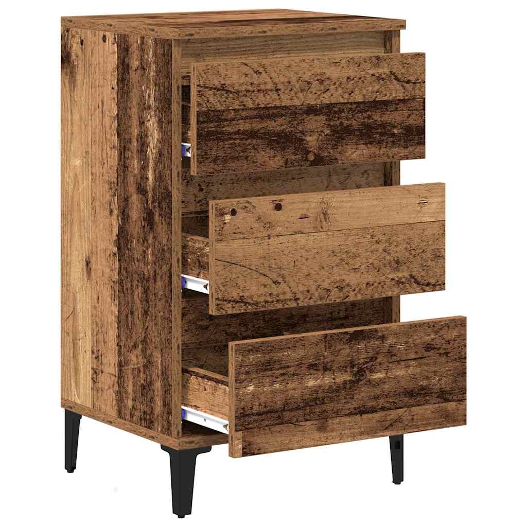 Nachttisch mit Schubladen Altholz 40 x 35 x 70 cm Holzwerkstoff