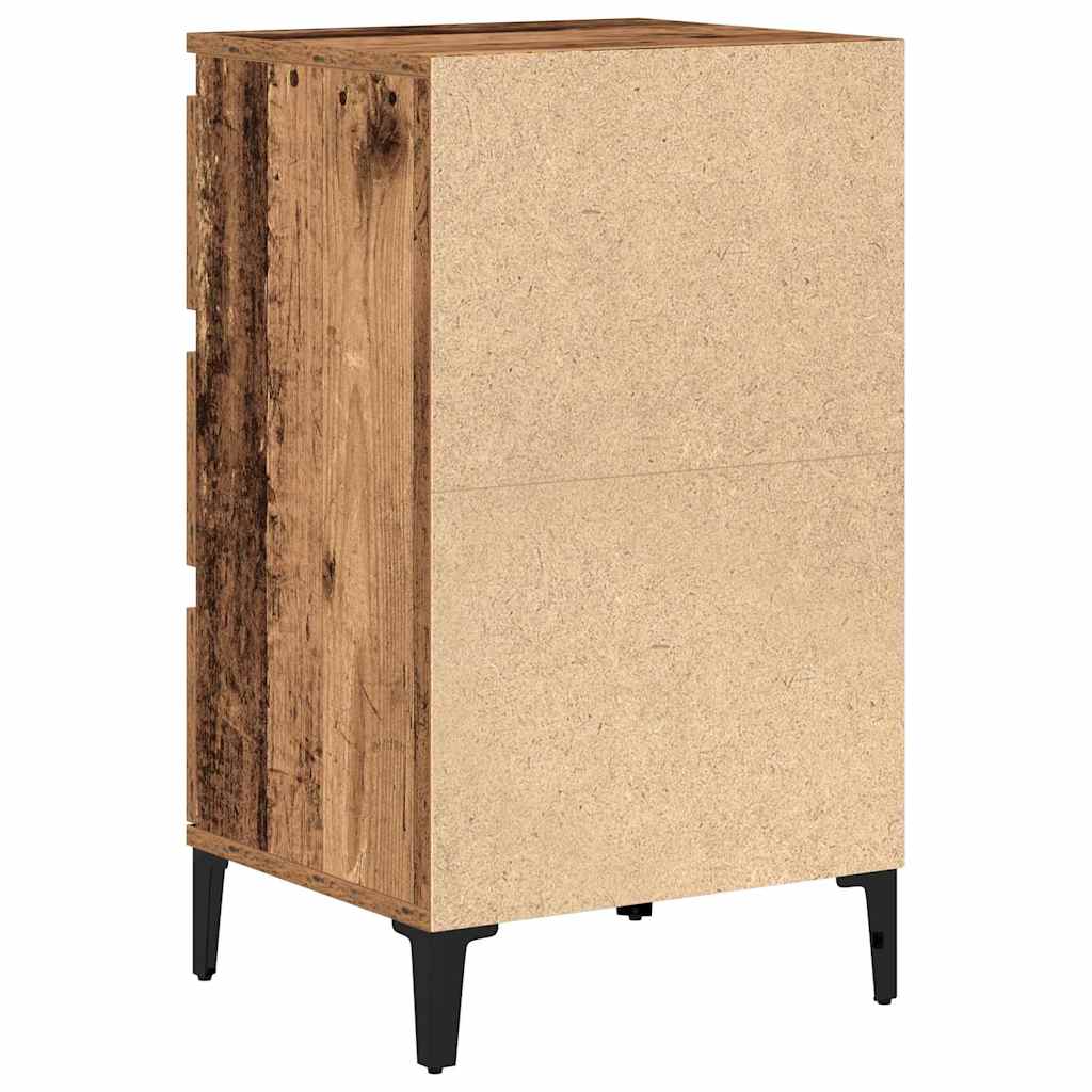 Nachttisch mit Schubladen Altholz 40 x 35 x 70 cm Holzwerkstoff