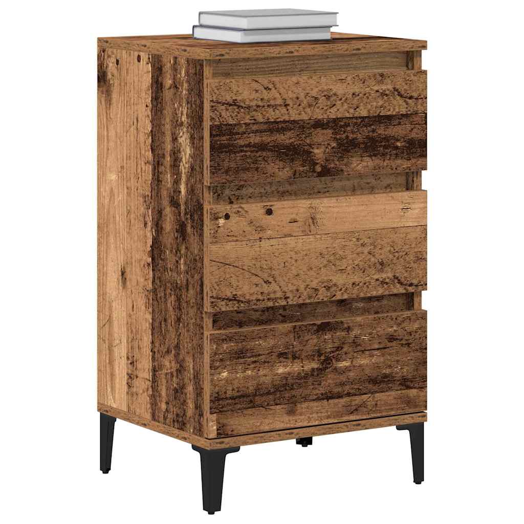 Nachttisch mit Schubladen Altholz 40 x 35 x 70 cm Holzwerkstoff