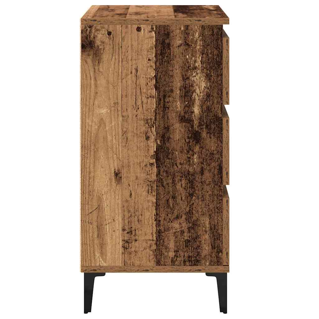 Nachttisch mit Schubladen Altholz 40 x 35 x 70 cm Holzwerkstoff