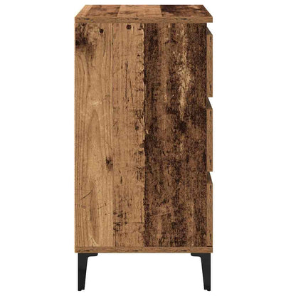 Nachttisch mit Schubladen Altholz 40 x 35 x 70 cm Holzwerkstoff