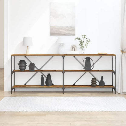 Konsolentisch Altholz 200 x 30 x 75 cm Schichtholz und Metall