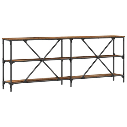 Konsolentisch Altholz 200 x 30 x 75 cm Schichtholz und Metall