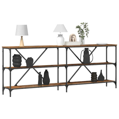 Konsolentisch Altholz 200 x 30 x 75 cm Schichtholz und Metall