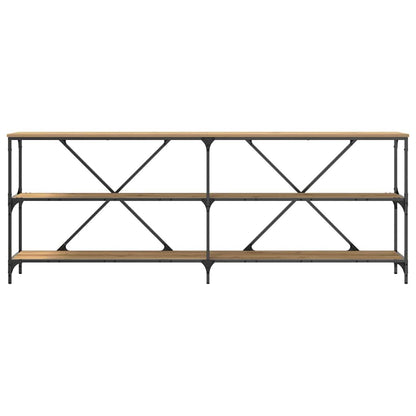 Konsolentisch mit Regal Eiche handwerklich 200 x 30 x 75 cm