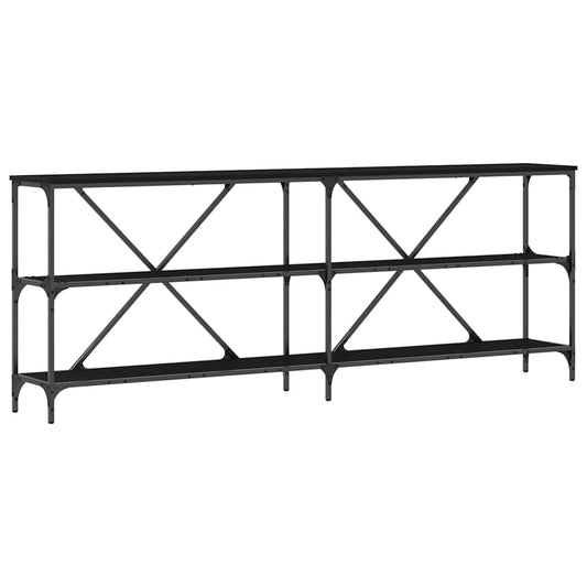 Konsolentisch mit Regal Schwarze Eiche 200 x 30 x 75 cm