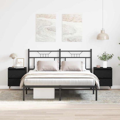 Nachttisch 2 pcs Schwarz Eichen-Optik 40 x 35 x 50 cm